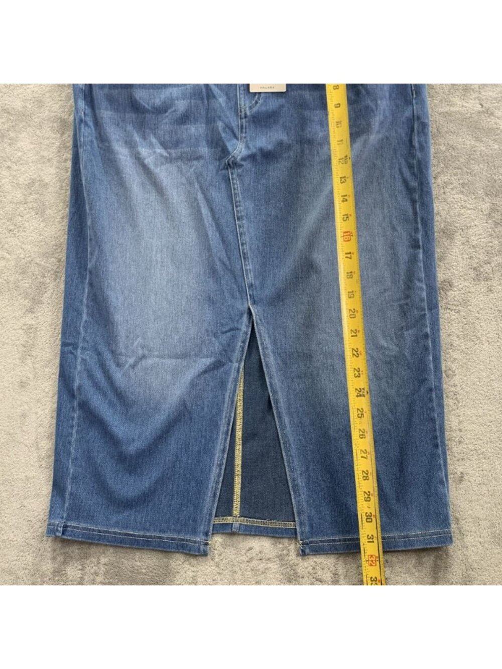Halara Skirt Womens XL Blue Flex High Waisted Bodycon Washed Denim Casual Midi - Picture 2 of 8